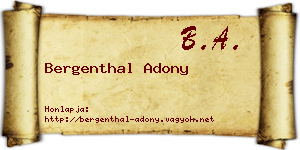 Bergenthal Adony névjegykártya